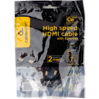 Кабель HDMI Cablexpert 1м v2.0 19M/19M медь, черный позолоченные разъемы экран 2 ферритовых кольца пакет CCF2-HDMI4-1M