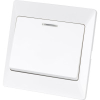 Выключатель одноклавишный с подсветкой TDM ELECTRIC 10А белый "Ильмень" SQ1823-0003