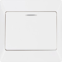 Выключатель одноклавишный с подсветкой TDM ELECTRIC 10А белый "Ильмень" SQ1823-0003