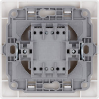 Выключатель одноклавишный с подсветкой TDM ELECTRIC 10А белый "Ильмень" SQ1823-0003