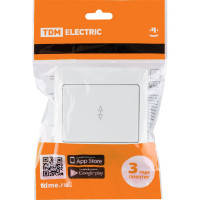 1 клавишный выключатель TDM ELECTRIC Ильмень на 2 направления 10А белый SQ1823-0005