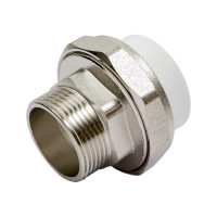 Разъемная муфта PPRC MeerPlast Дн40х32 Ру25 белая наружная резьба D200-00505