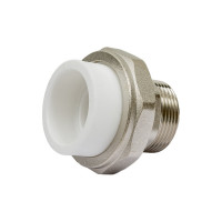 Разъемная муфта PPRC MeerPlast Дн40х32 Ру25 белая наружная резьба D200-00505