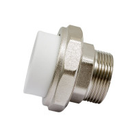 Разъемная муфта PPRC MeerPlast Дн40х32 Ру25 белая наружная резьба D200-00505