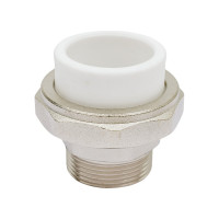 Разъемная муфта PPRC MeerPlast Дн40х32 Ру25 белая наружная резьба D200-00505