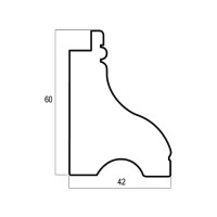 Плинтус Cosca Decor 175-6 интерьерный багет, 60 мм, дуб беленый СПБ016775