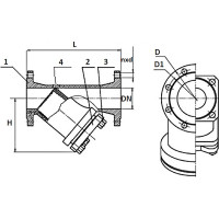 Сетчатый фильтр Ci (осадочный) фланцевый Ду50 Ру16 чугунный D260-00226