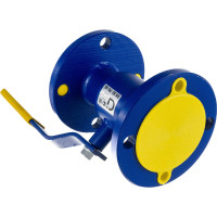 Шаровой стандартнопроходной кран Ci аналог 11с67п Ду50 Ру40 стальной, с рукояткой D160-01488