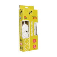 Бытовой удлинитель Power Cube 3р с/з, без выкл. 3500 Вт, 16 А, 5м 31,5 (белый) PC-3B-5M