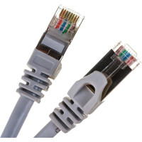 Патч-корд ЭРА Simple PC-3F-A F/UTP категория 5e, длина 3 метра, экранированный, серый, Б0051383