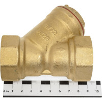 Сетчатый фильтр STI латунный Y-образный Ду32 Ру16 муфтовый уплотнение паронит D260-00676 ТТ000009626