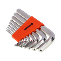 Набор ключей - шестигранников ЕРМАК 2,0-12мм, 9шт. (009) 657-009