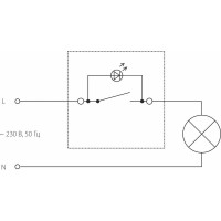 Одноклавишный выключатель WERKEL W1110111 с подсветкой шампань a050872