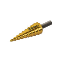 Сверло по металлу ступенчатое 4-20 мм шаг 2 мм TIN ПРОФИ ПРАКТИКА 798-317