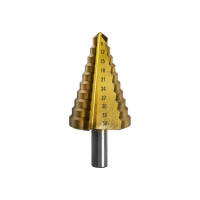 Сверло по металлу ступенчатое 9-36 мм шаг 3 мм TIN ПРОФИ ПРАКТИКА 798-348