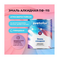 Эмаль Светофор ЛЮКС ПФ-115 ГОСТ белая, 6 кг ТД000002110