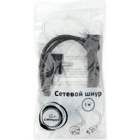 Кабель питания Cablexpert Schuko- C13, 3x1кв.мм, черный, с заземлением, пакет 1м PC-186-1-1M