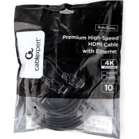 Кабель HDMI Cablexpert 10м v2.0 19M/19M серия Light черный позолоченные разъемы экран пакет CC-HDMI4L-10M