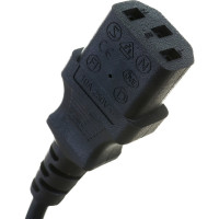 Кабель питания Cablexpert Schuko- C13, 6А, черный, с заземлением 1м PC-186-1M