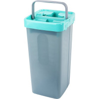 Швабра LAIMA с отжимом и двухкамерным ведром, 3 насадки из микрофибры, 7 литров, COMPACT MOP, 607389