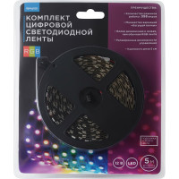 Комплект цифровой светодиодной ленты Apeyron 12В, 14,4Вт/м, smd5050, 60д/м, IP20, подложка 10мм/черная, 5м, rgb 83ЦЛ