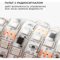 Комплект цифровой светодиодной ленты Apeyron 12В, 14,4Вт/м, smd5050, 60д/м, IP65, подложка 10мм/белая, 2м, rgb 84ЦЛ