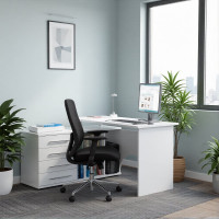 Компьютерный стол СОКОЛ левый белый КСТ-109Л КСТ109ЛБ6