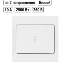1 клавишный выключатель TDM ELECTRIC Ильмень на 2 направления 10А белый SQ1823-0005