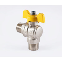 Шаровой кран PROFACTOR угловой для газа PF GAS ручка бабочка, н/н 1/2 дюйма PF GBV 336M