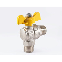 Шаровой кран PROFACTOR угловой для газа PF GAS ручка бабочка, н/н 1/2 дюйма PF GBV 336M