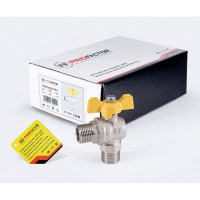 Шаровой кран PROFACTOR угловой для газа PF GAS ручка бабочка, н/н 1/2 дюйма PF GBV 336M