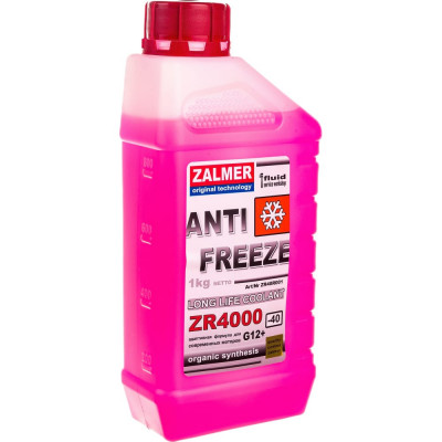 ZALMER Антифриз Antifreeze ZR4000 LLC G12++ красный -40С 1кг нетто ZR40R001