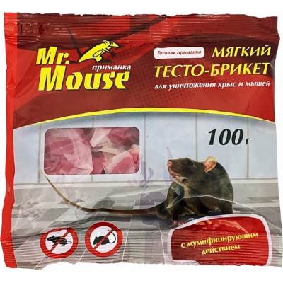 mr.mouse тесто-брикет от грызунов 100гр М-969