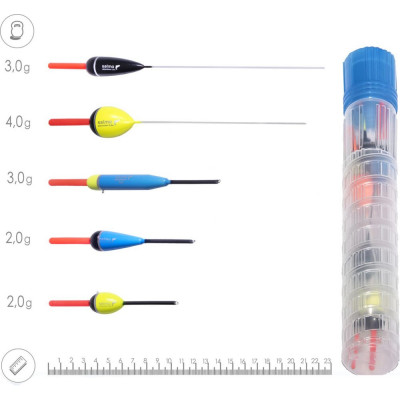 SALMO Поплавки полиуретан. PU ДЕНЬ/НОЧЬ в тубусе 5шт. набор инд. упак. 9600NIGHT-SET