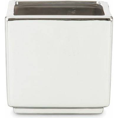 Квадратное керамическое кашпо SCHEURICH 994 Mirror Silver 059087