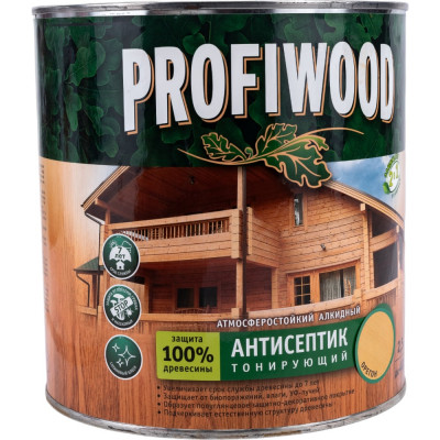 Тонирующий атмосферостойкий алкидный антисептик Profiwood 63860