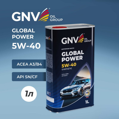 Синтетическое моторное масло GNV Global Power 5W-40 Synthetic A3/B4 GGP1011072017510540001