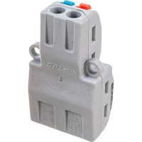 Строительно-монтажная клемма STEKKER подключения фазных проводников, 2-контактные группы 1 ввод, 2 вывода на полюс, LD222-424, 25шт, 39249