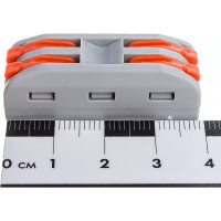 Строительно-монтажная клемма STEKKER для подключения фазных проводников 2 контактные группы, (1 ввод, 1вывод на полюс) LD222-422 39035