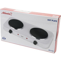 Двухконфорочная электроплитка Atlanta ATH-1739 white
