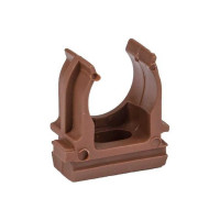 Крепеж-клипса для труб Урал ПАК под темное дерево, d25 мм, 10 шт. АТ-90125-010