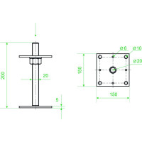 Регулировочный по высоте анкер РК ГРУП ARN 150-20 РК000002742