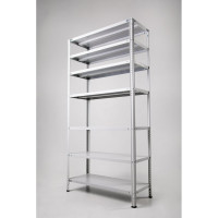 Стеллаж ООО ФУРАМА СТФ 2000x1000x500 мм, 7 полок, серый СТФ201050-7