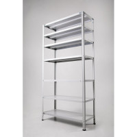 Стеллаж ООО ФУРАМА СТФ 2000x1100x300 мм, 7 полок, серый СТФ201130-7