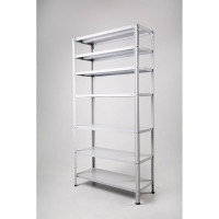 Стеллаж ООО ФУРАМА СТФ 2000x1000x300 мм, 7 полок, серый СТФ201030-7