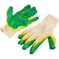 Рабочие перчатки ВОЛГА ПОЛИМЕР, латексный облив, зеленый, 10 пар 13 класс Т1735