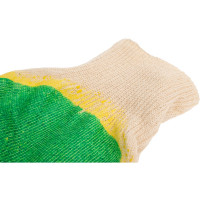 Рабочие перчатки ВОЛГА ПОЛИМЕР, латексный облив, зеленый, 10 пар 13 класс Т1735