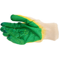 Рабочие перчатки ВОЛГА ПОЛИМЕР, латексный облив, зеленый, 10 пар 13 класс Т1735