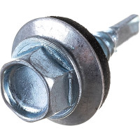 Кровельный саморез КВАДРА 4.8x19, цинк, сверло PT. 3, шайба EPDM, кор. 250 шт. 480201003250