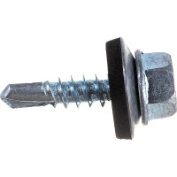 Кровельный саморез КВАДРА 4.8x19, цинк, сверло PT. 3, шайба EPDM, кор. 250 шт. 480201003250